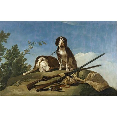fotos de fauna - Quadro -Perros en trailla, 1775_(caza)-