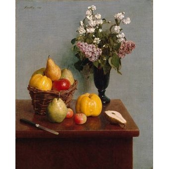  - Tableau -Still Life with Flowers and Fruit-, Henri Fantin Latour - Fantin Latour, Henri