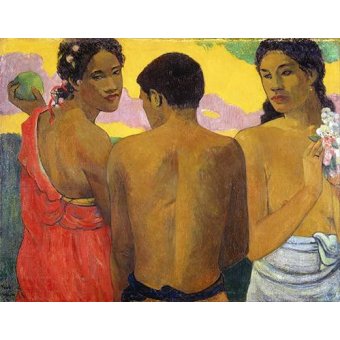  - Cuadro de Retrato - Tres Tahitianos, Paul Gauguin - Gauguin, Paul