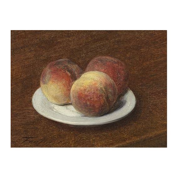 naturezas mortas - Quadro -Three Peaches on a Plate, 1868-
