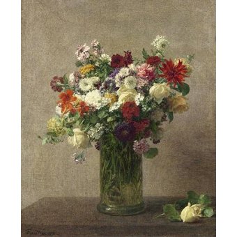  - Tableau -Flores en un jarron-, Henri Fantin Latour - Fantin Latour, Henri