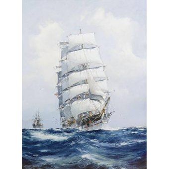 Tableaux de Marines - Tableau -The square-rigged wool clipper under full sail-, J. Spurlng - Spurlng, J.