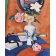 Quadro -Roses in a vase against an orange background-