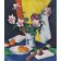 Quadro -Red and pink roses, oranges and fan-