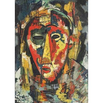  - Tableau -The green eye mask, head, 1914-, Amadeo de Souza-Cardoso - Souza-Cardoso, Amadeo de