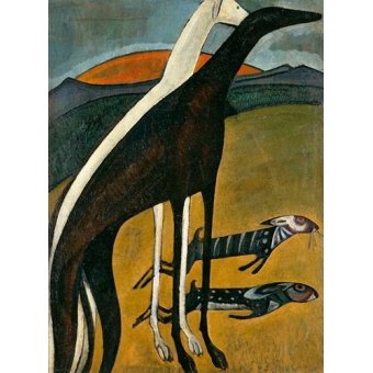 Tableaux d'Animaux - Cuadro de Animales - Los Galgos, Amadeo de Souza- Cardoso - Souza-Cardoso, Amadeo de