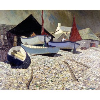 Tableaux de Marines - Tableau -Cadgwith, the Lizard (oil on canvas)-, Eric Hains - Hains, Eric