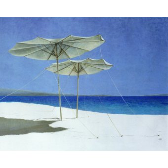 Tableaux de Marines - Cuadro de Marinas - Umbrellas, Greece, 1995, Lincoln Seligman - Seligman, Lincoln