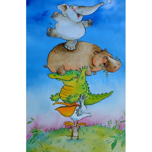 Tableau pour Enfants - Super Mouse (pen & ink and w.c on paper)- , Maylee Christie