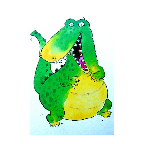Tableau -Happy Crocodile (w.c & ink on paper)-