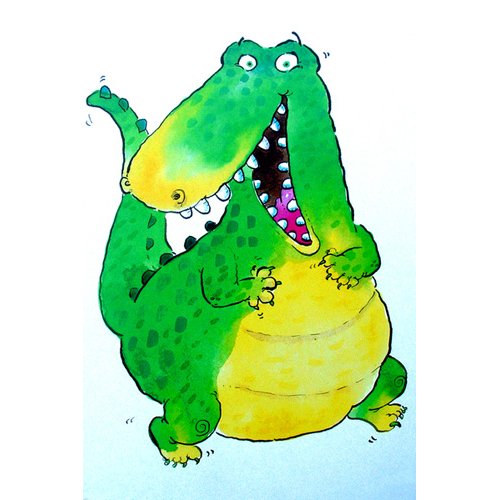 Tableau -Happy Crocodile (w.c & ink on paper)-