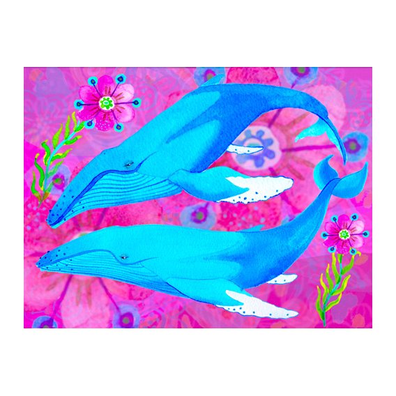 Tableau -Whales in Love, 2017 (mixed media)-