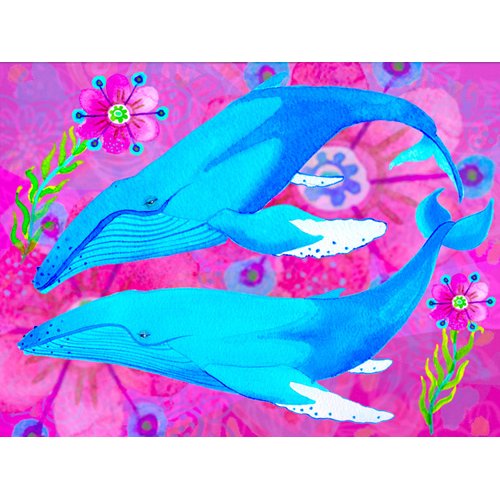 Tableau pour Enfants - Whales in Love, 2017 (mixed media)- , Maylee Christie