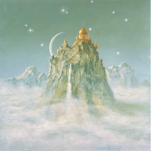 Tableau -Temple in the Mountain (acrylic on canvas)-, Simon Cook
