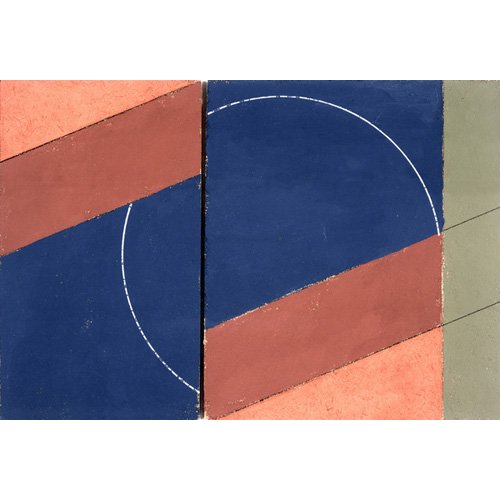 Tableau -Painting - Interrupted Circle, 2000 (oil on board)-, George Dannatt