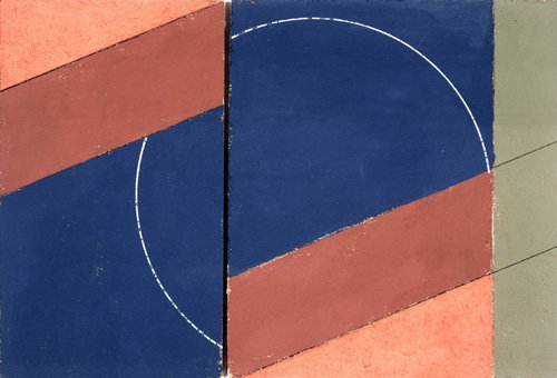 tableaux-abstraits - Tableau -Painting - Interrupted Circle, 2000 (oil on board)-, George Dannatt - Dannatt, George