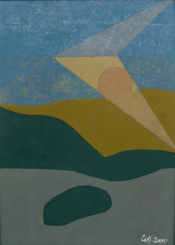 tableaux-abstraits - Tableau -Untitled, 2000 (oil on card)-, George Dannatt - Dannatt, George