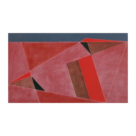 Tableau -Triangulated Red Landscape, 2002 (oil on board)-