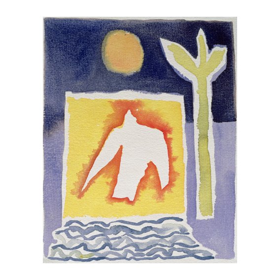 Tableau -Tree, Sun and Rising Bird, 1989 (w.c)-