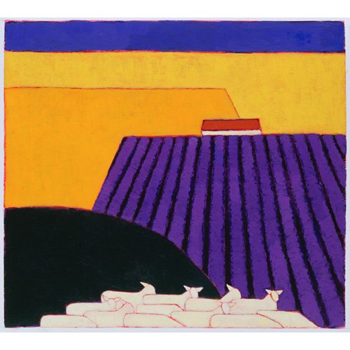 Tableau -Sheep and Lavender Fields, 2004-, Eithne Donne