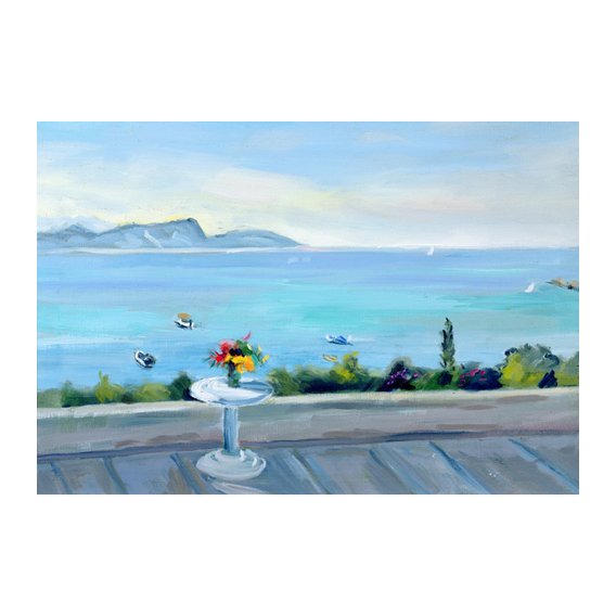 Tableau -A terrace looking out to sea-