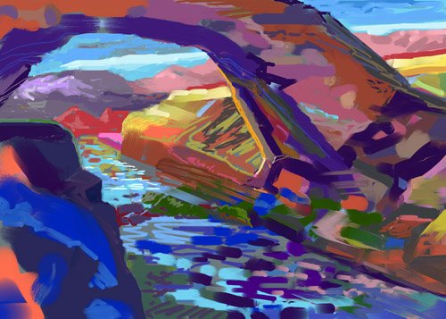tableaux-de-paysages - Tableau -Stone Arch-, Howard Ganz - Ganz, Howard