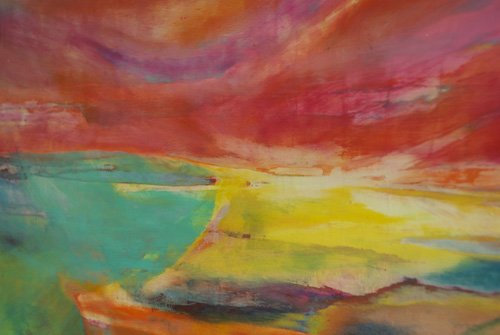 tableaux-abstraits - Tableau -Between Land and Sea, Landscape, 2016-, Lou Gibbs - Gibbs, Lou