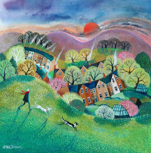 tableaux-de-paysages - Tableau -Up the mount, 2019-, Lisa Graa Jensen - Graa Jensen, Lisa