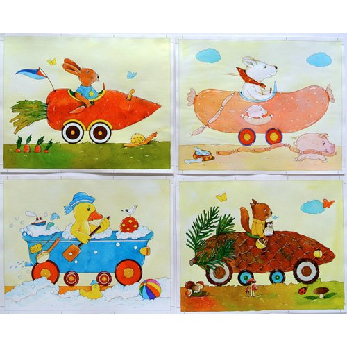Cuadro Infantil - Animal Cars, Christian Kaempf