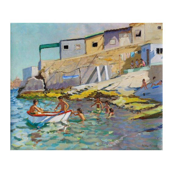 Tableau -The rowing boat,Valetta,Malta,2015-