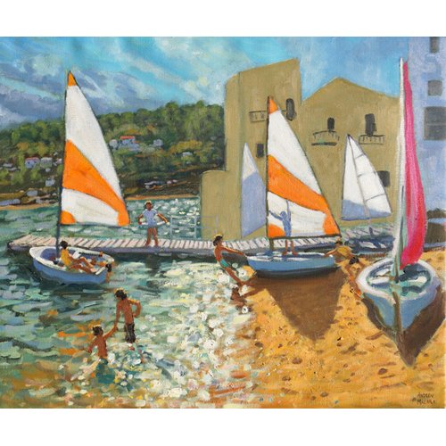 Tableau -Launching boats,Calella de Palafrugell,Spain-, Andrew Macara
