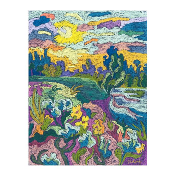 Tableau -Blooming River Bank, 2009 (pastel on paper)-