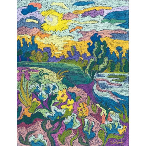 Tableau -Blooming River Bank, 2009 (pastel on paper)-, Marta Martonfi-Benke