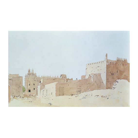 Tableau  -Djenne (Mali) Grande Mosquee, Monday, 2000 (w.c on paper)-