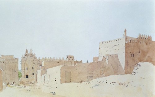 tableaux-abstraits - Tableau  -Djenne (Mali) Grande Mosquee, Monday, 2000 (w.c on paper)-, Charlie Millar - Millar, Charlie