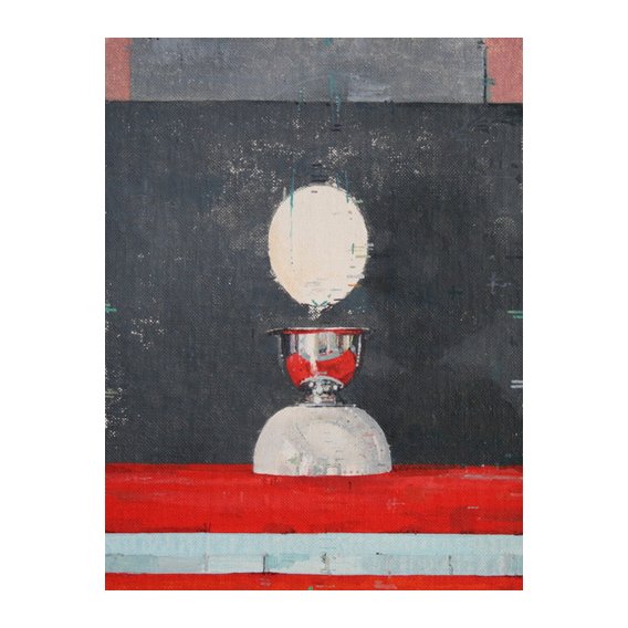 Tableau  -Egg over red and black-