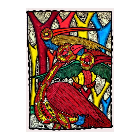 Tableau - Bird life, 2013 (ink on canvas) -