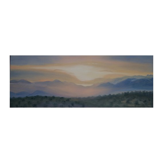 Tableau  -Sunrise over Sierra Nevada, 2014 (oil on canvas)-