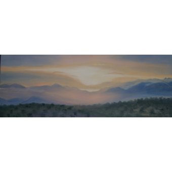  - Tableau  -Sunrise over Sierra Nevada, 2014 (oil on canvas)-, Antonia Myatt - Myatt, Antonia