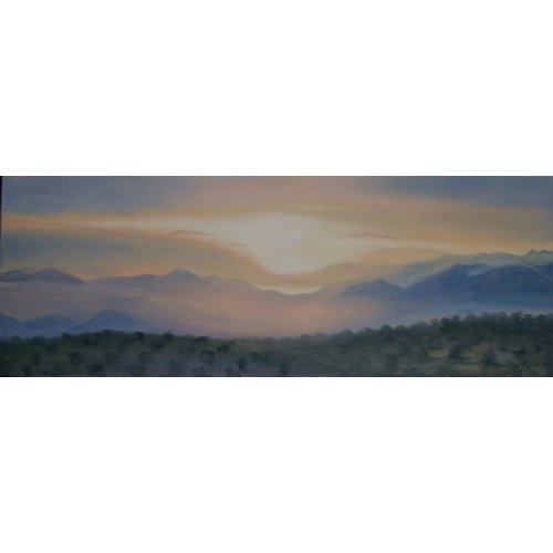 Tableau -Sunrise over Sierra Nevada, 2014 (oil on canvas)-, Antonia Myatt