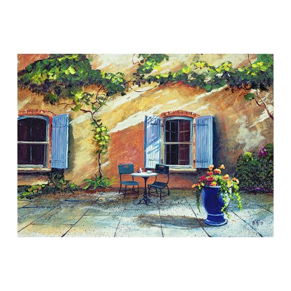 Tableau  -Shuttered Windows, Provence, France, 1999 (oil on board) -