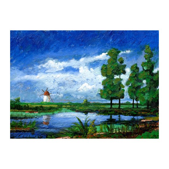 Tableau  -Windmill, Holland, 2006 (oil on board)-