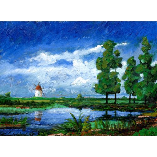 Tableau -Windmill, Holland, 2006 (oil on board)-, Trevor Neal