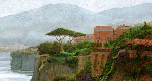 tableaux-de-paysages - Tableau  -Sorrento Albergo, 2006 (oil on board)-, Trevor Neal - Neal, Trevor