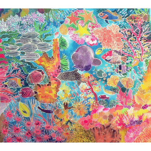 Tableau - Tropical Coral, 1993 (coloured ink on silk) -