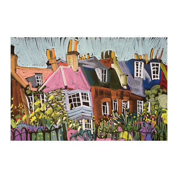 Tableau - Relaxing in the Herb Garden, Greenwich Park, London (pastel on paper) -