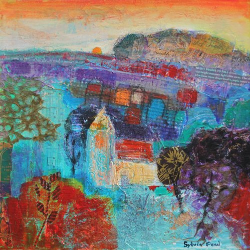 tableaux-modernes - Tableau - As the Sun goes Down 2013 acrylic.paper collage-, Sylvia Paul - Paul, Sylvia