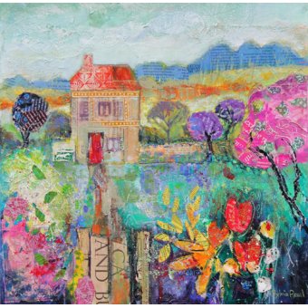  - Tableau - Place in the Country, 2014, acrylic.paper collage-, Sylvia Paul - Paul, Sylvia