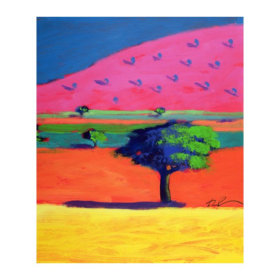 Tableau - Pink Hill (acrylic on card)-