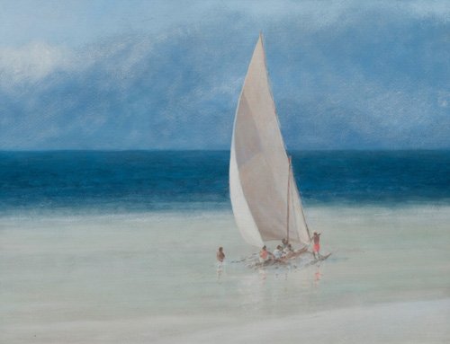 tableaux-modernes - Cuadro de Marinas - Fishermen, Kilifi, 2012, Lincoln Seligman - Seligman, Lincoln